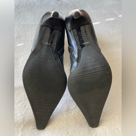 Diba Vintage Y2K Pointed Toe Boots Retro 90s Black Leather Heel - Picture 8 of 16